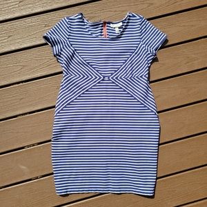 Jessica Simpson Navy & White Maternity Dress Short